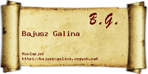 Bajusz Galina névjegykártya